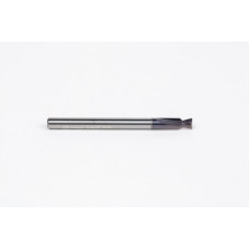 Фреза для різання "ластівчин хвіст" з твердого сплаву діаметром 3 мм, 2 канавки, покриття AlTiN, хвостовик 3 мм x поперечна різьба 2,36 мм x кут заточки 30°, радіус 0,25 мм