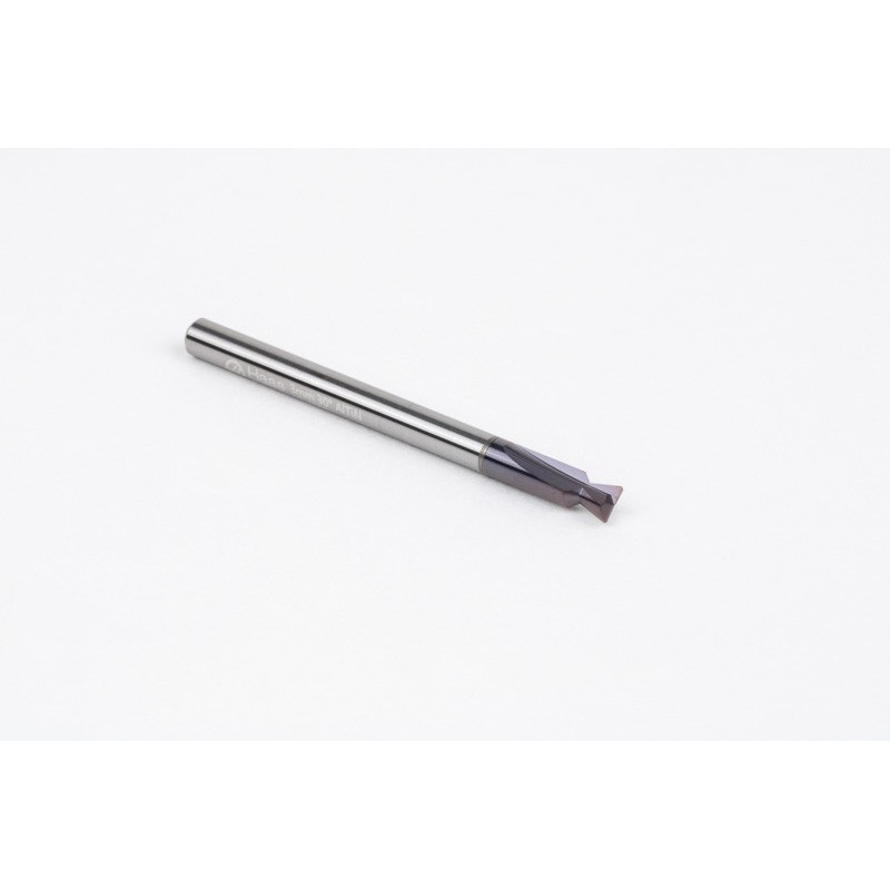 3mm Dia. Carbide Dovetail Cutter, 2 Flute, AlTiN Coated, 3mm Shank x 2.36mm LOC x 30° Included Angle, 0.25mm Radius