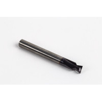 Твердосплавна фреза типу "ластівчин хвіст" діаметром 6 мм, 2 канавки, покриття AlTiN, хвостовик 6 мм x 3,96 мм з вигином x кут заточки 30°, радіус 0,25 мм