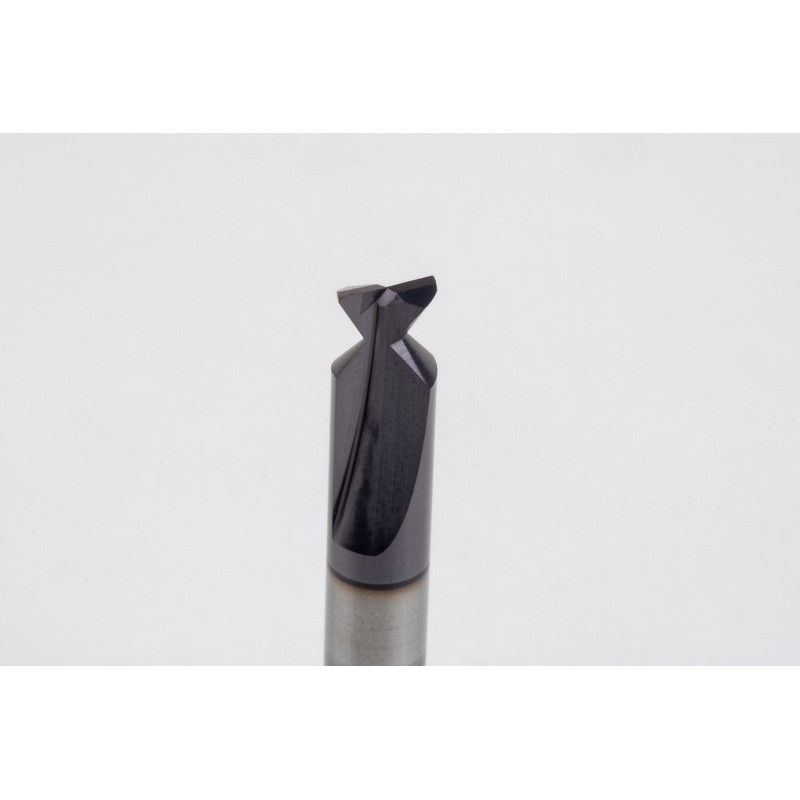 Фреза для різання "ластівчин хвіст" з твердого сплаву діаметром 6 мм, 2 канавки, покриття AlTiN, хвостовик 6 мм x поперечна різьба 3,18 мм x кут заточки 60°, радіус 0,25 мм