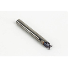 8mm Dia. Carbide Dovetail Cutter, 3 Flute, AlTiN Coated, 8mm Shank x 2.36mm LOC x 90° Included Angle, 0.25mm Radius