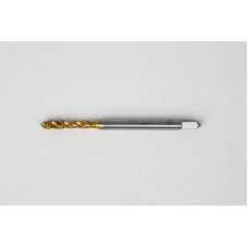 M4x0.7 M HSS-E Spiral Flute Tap, 4.5mm Shank x 7mm Thread Length, 2.5XD, Mod. Bottoming, 3 Flute, 6H, TiN Coated