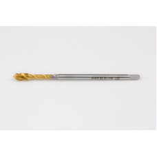 M4x0.5 MF HSS-E Spiral Flute Tap, 2.8mm Shank x 5mm Thread Length, 2.5XD, Mod. Bottoming, 3 Flute, 6H, TiN Coated