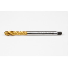 M7x0.75 MF HSS-E Spiral Flute Tap, 5.5mm Shank x 10mm Thread Length, 2.5XD, Mod. Bottoming, 3 Flute, 6H, TiN Coated