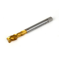 M12x1.5 MF HSS-E Spiral Flute Tap, 9mm Shank x 15mm Thread Length, 2.5XD, Mod. Bottoming, 3 Flute, 6H, TiN Coated