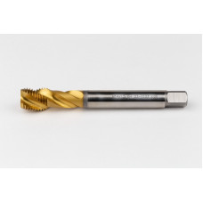 M14x1.5 MF HSS-E Spiral Flute Tap, 11mm Shank x 15mm Thread Length, 2.5XD, Mod. Bottoming, 3 Flute, 6H, TiN Coated