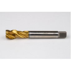M16x1.5 MF HSS-E Spiral Flute Tap, 12mm Shank x 15mm Thread Length, 2.5XD, Mod. Bottoming, 3 Flute, 6H, TiN Coated