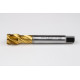 M18x1.5 MF HSS-E Spiral Flute Tap, 14mm Shank x 17mm Thread Length, 2.5XD, Mod. Bottoming, 4 Flute, 6H, TiN Coated
