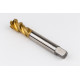 M20x1.5 MF HSS-E Spiral Flute Tap, 16mm Shank x 17mm Thread Length, 2.5XD, Mod. Bottoming, 4 Flute, 6H, TiN Coated