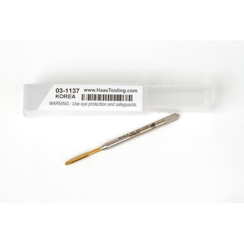 M2x0.4 M HSS-E Spiral Point Tap, 2.8mm Shank x 8mm Thread Length, 3XD, Plug, 3 Flute, 6H, TiN Coated