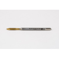 M2.5x0.45 M HSS-E Spiral Point Tap, 2.8mm Shank x 9mm Thread Length, 3XD, Plug, 3 Flute, 6H, TiN Coated