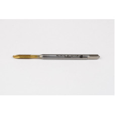 M2.5x0.45 M HSS-E Spiral Point Tap, 2.8mm Shank x 9mm Thread Length, 3XD, Plug, 3 Flute, 6H, TiN Coated