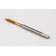 M3.5x0.6 M HSS-E Spiral Point Tap, 4mm Shank x 12mm Thread Length, 3XD, Plug, 3 Flute, 6H, TiN Coated