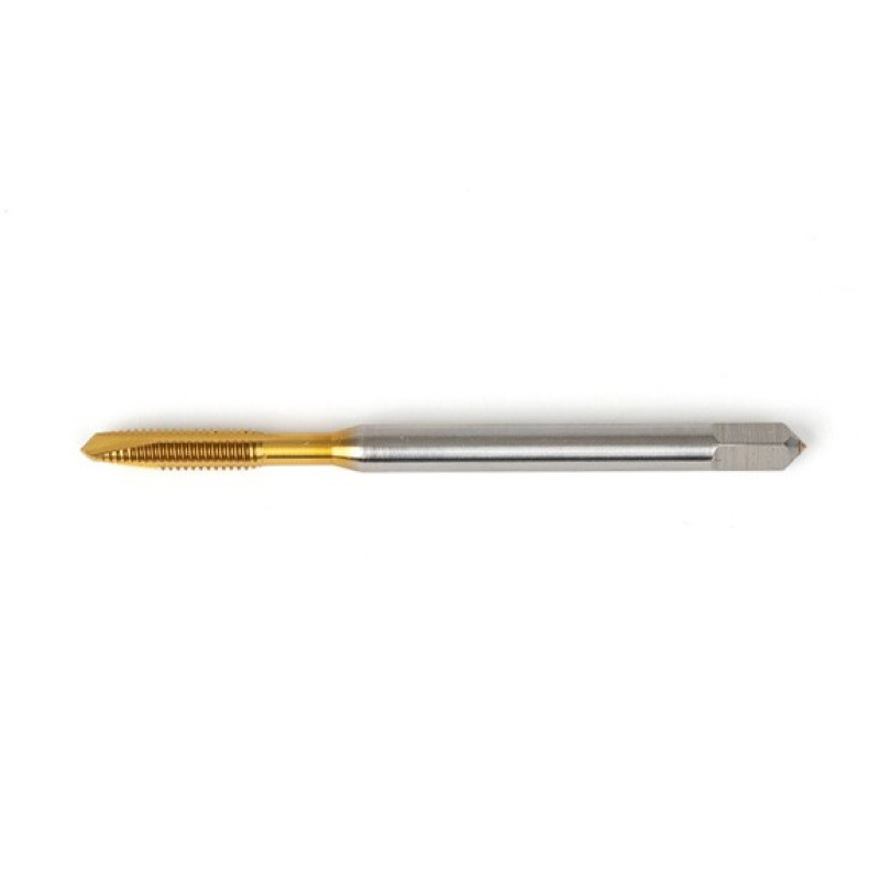 M4x0.7 M HSS-E Spiral Point Tap, 4.5mm Shank x 13mm Thread Length, 3XD, Plug, 3 Flute, 6H, TiN Coated