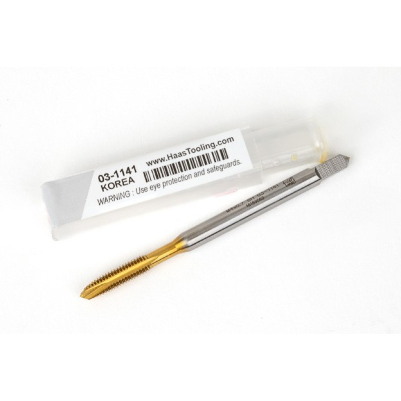 M4x0.7 M HSS-E Spiral Point Tap, 4.5mm Shank x 13mm Thread Length, 3XD, Plug, 3 Flute, 6H, TiN Coated