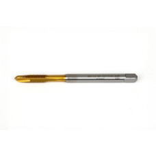 M6x1.0 M HSS-E Spiral Point Tap, 6mm Shank x 17mm Thread Length, 3XD, Plug, 3 Flute, 6H, TiN Coated