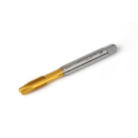 M10x1.5 M HSS-E Spiral Point Tap, 10mm Shank x 22mm Thread Length, 3XD, Plug, 3 Flute, 6H, TiN Coated