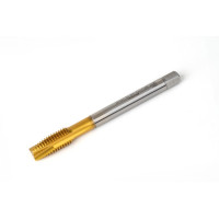 Мітчик M12x1,75 M HSS-E зі спіральним кінчиком, хвостовик 9 мм x довжина різьби 24 мм, 3XD, заглушка, 3 канавки, 6H, покриття TiN