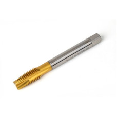 M14x2.0 M HSS-E Spiral Point Tap, 11mm Shank x 26mm Thread Length, 3XD, Plug, 3 Flute, 6H, TiN Coated