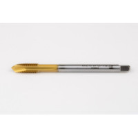 M7x0.75 MF HSS-E Spiral Point Tap, 5.5mm Shank x 14mm Thread Length, 3XD, Plug, 3 Flute, 6H, TiN Coated