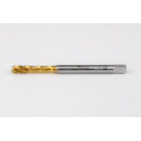 Мітчик M6x1.0 M HSS-E зі спіральною канавкою, хвостовик 6 мм x довжина різьби 10 мм, 2.5XD, модифіковане нижнє різьблення, 3 канавки, 6H, покриття TiN