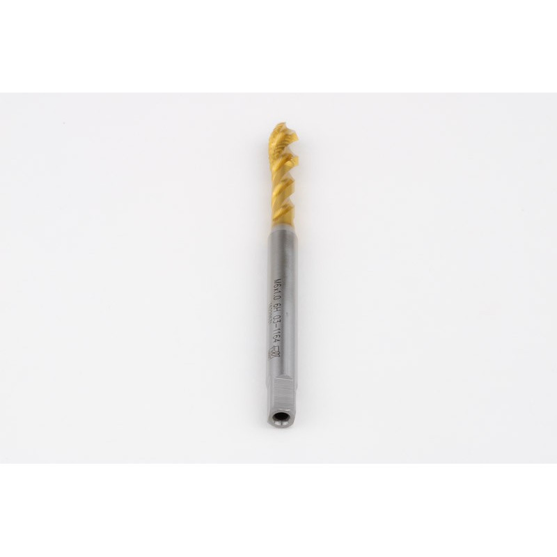 M6x1.0 M HSS-E Spiral Flute Tap, 6mm Shank x 10mm Thread Length, 2.5XD, Mod. Bottoming, 3 Flute, 6H, TiN Coated