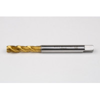 M7x1.0 M HSS-E Spiral Flute Tap, 7mm Shank x 10mm Thread Length, 2.5XD, Mod. Bottoming, 3 Flute, 6H, TiN Coated