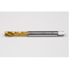 M7x1.0 M HSS-E Spiral Flute Tap, 7mm Shank x 10mm Thread Length, 2.5XD, Mod. Bottoming, 3 Flute, 6H, TiN Coated