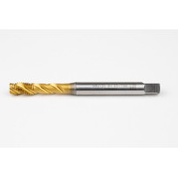M8x1.25 M HSS-E Spiral Flute Tap, 8mm Shank x 13mm Thread Length, 2.5XD, Mod. Bottoming, 3 Flute, 6H, TiN Coated