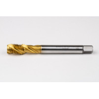 M14x2.0 M HSS-E Spiral Flute Tap, 11mm Shank x 20mm Thread Length, 2.5XD, Mod. Bottoming, 3 Flute, 6H, TiN Coated