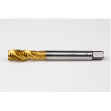 M14x2.0 M HSS-E Spiral Flute Tap, 11mm Shank x 20mm Thread Length, 2.5XD, Mod. Bottoming, 3 Flute, 6H, TiN Coated