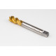 M20x2.5 M HSS-E Spiral Flute Tap, 16mm Shank x 25mm Thread Length, 2.5XD, Mod. Bottoming, 4 Flute, 6H, TiN Coated