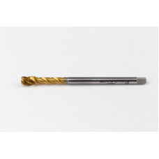 M6x0.75 MF HSS-E Spiral Flute Tap, 4.5mm Shank x 8mm Thread Length, 2.5XD, Mod. Bottoming, 3 Flute, 6H, TiN Coated