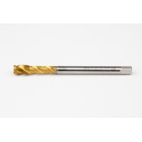 M7x0.75 MF HSS-E Spiral Flute Tap, 5.5mm Shank x 10mm Thread Length, 2.5XD, Mod. Bottoming, 3 Flute, 6H, TiN Coated
