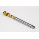 M10x1.25 MF HSS-E Spiral Flute Tap, 7mm Shank x 16mm Thread Length, 2.5XD, Mod. Bottoming, 3 Flute, 6H, TiN Coated