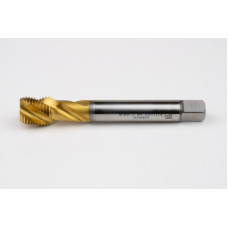 M16x1.5 MF HSS-E Spiral Flute Tap, 12mm Shank x 15mm Thread Length, 2.5XD, Mod. Bottoming, 3 Flute, 6H, TiN Coated