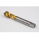 M16x1.5 MF HSS-E Spiral Flute Tap, 12mm Shank x 15mm Thread Length, 2.5XD, Mod. Bottoming, 3 Flute, 6H, TiN Coated