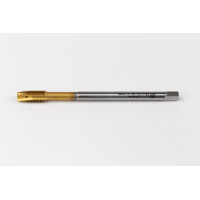 M6x0.75 MF HSS-E Spiral Point Tap, 4.5mm Shank x 13mm Thread Length, 3XD, Plug, 3 Flute, 6H, TiN Coated
