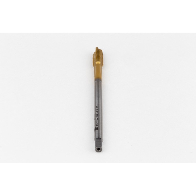 M6x0.75 MF HSS-E Spiral Point Tap, 4.5mm Shank x 13mm Thread Length, 3XD, Plug, 3 Flute, 6H, TiN Coated