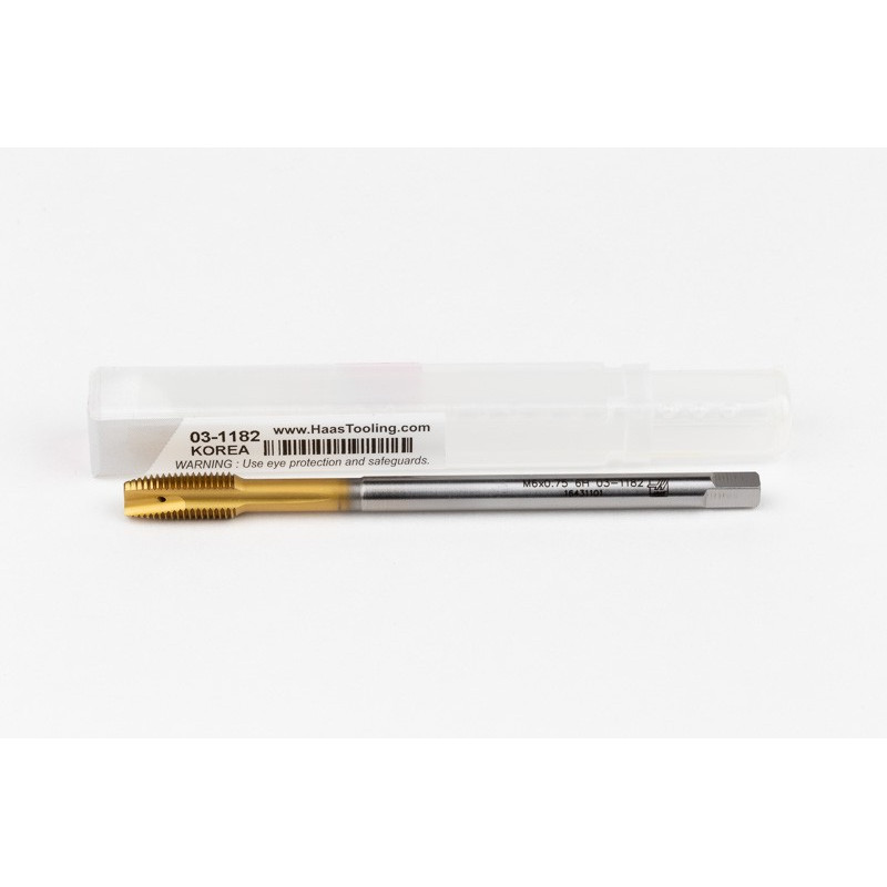 M6x0.75 MF HSS-E Spiral Point Tap, 4.5mm Shank x 13mm Thread Length, 3XD, Plug, 3 Flute, 6H, TiN Coated