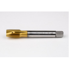 M16x1.5 MF HSS-E Spiral Point Tap, 12mm Shank x 22mm Thread Length, 3XD, Plug, 3 Flute, 6H, TiN Coated
