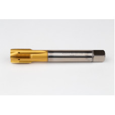 M20x1.5 MF HSS-E Spiral Point Tap, 16mm Shank x 25mm Thread Length, 3XD, Plug, 4 Flute, 6H, TiN Coated