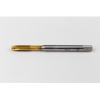 M6x1.0 M HSS-E Spiral Point Tap, 6mm Shank x 17mm Thread Length, 3XD, Plug, 3 Flute, 6H, TiN Coated