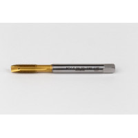 M7x1.0 M HSS-E Spiral Point Tap, 7mm Shank x 17mm Thread Length, 3XD, Plug, 3 Flute, 6H, TiN Coated