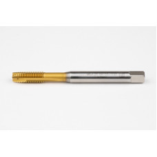 M8x1.25 M HSS-E Spiral Point Tap, 8mm Shank x 20mm Thread Length, 3XD, Plug, 3 Flute, 6H, TiN Coated