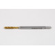 M2.5x0.45 M HSS-E Spiral Flute Tap, 2.8mm Shank x 9mm Thread Length, 2.5XD, Mod. Bottoming, 3 Flute, 6H, TiN Coated