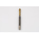M3.5x0.6 M HSS-E Spiral Flute Tap, 4mm Shank x 7mm Thread Length, 2.5XD, Mod. Bottoming, 3 Flute, 6H, TiN Coated