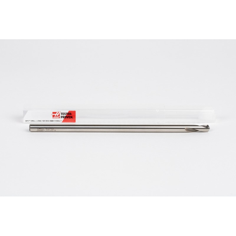 6mm Ø Cobalt Spot Drill, 6mm Shank x 120° Point Angle, 2 Flute, Uncoated