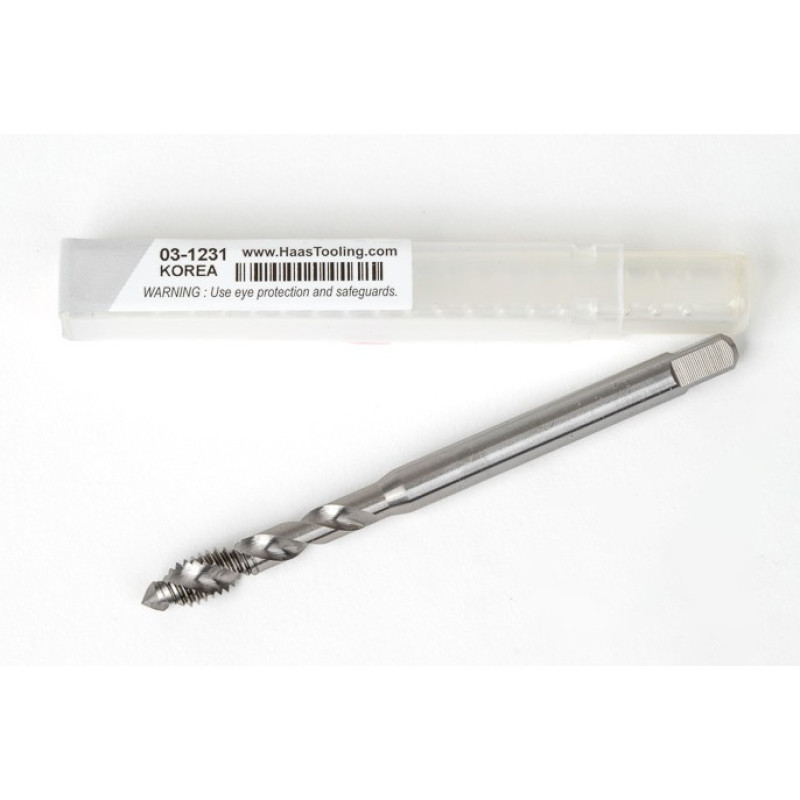 M6x1.0 M HSS-E Spiral Flute Tap, 6mm Shank x 10mm Thread Length, 2.5XD, Mod. Bottoming, 2 Flute, 6H, Uncoated