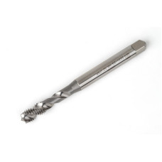 M8x1.25 M HSS-E Spiral Flute Tap, 8mm Shank x 13mm Thread Length, 2.5XD, Mod. Bottoming, 2 Flute, 6H, Uncoated